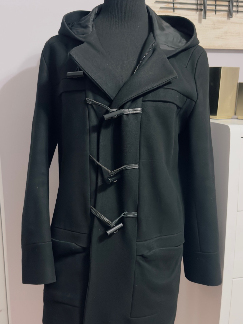 Men’s Hugo Boss Black Wool Hooded Jacket – Size 38R